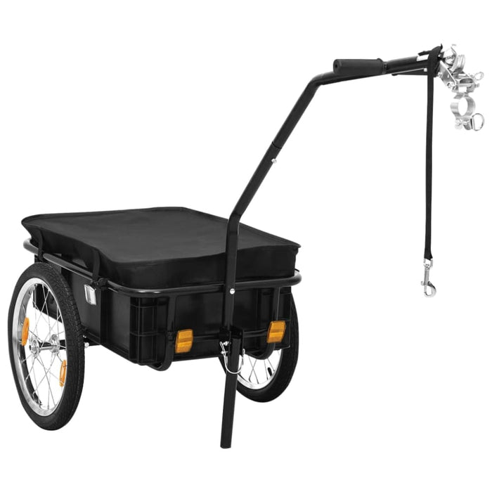 Bike Cargo Trailer Hand Wagon 155x60x83 Cm Steel Black Koiio
