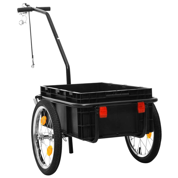 Bike Cargo Trailer Hand Wagon 155x60x83 Cm Steel Black Koiio
