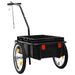 Bike Cargo Trailer Hand Wagon 155x60x83 Cm Steel Black Koiio