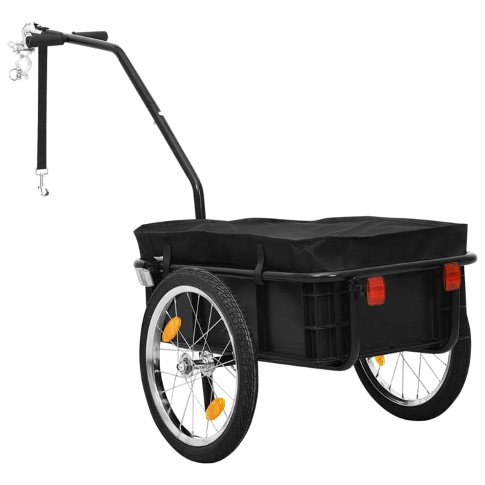 Bike Cargo Trailer Hand Wagon 155x60x83 Cm Steel Black Koiio