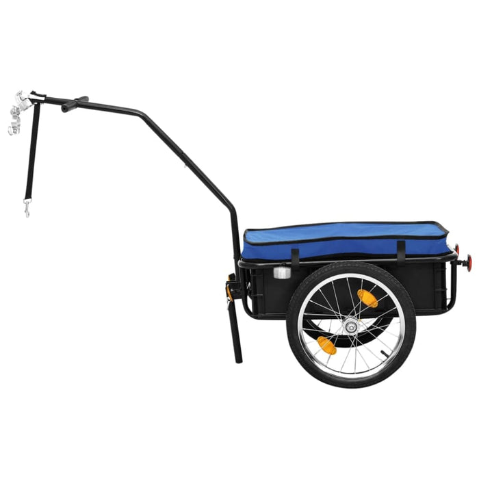 Bike Cargo Trailer Hand Wagon 155x60x83 Cm Steel Blue Koiix