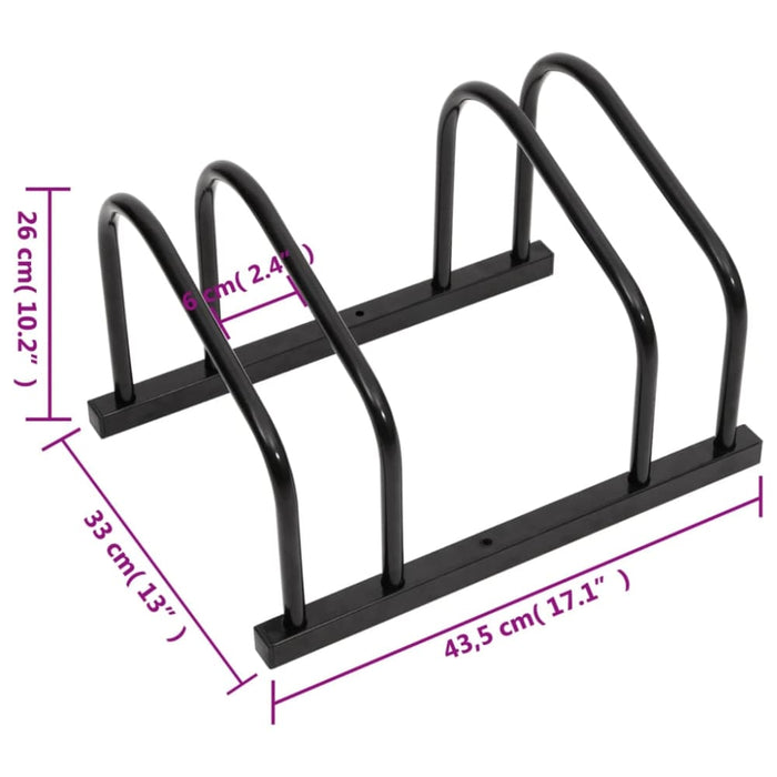 Bike Rack For 2 Bikes Black Steel Opaaxx