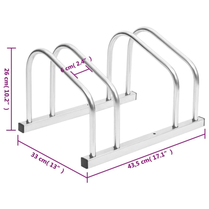 Bike Rack for 2 Bikes Galvanised Steel Opaaoi
