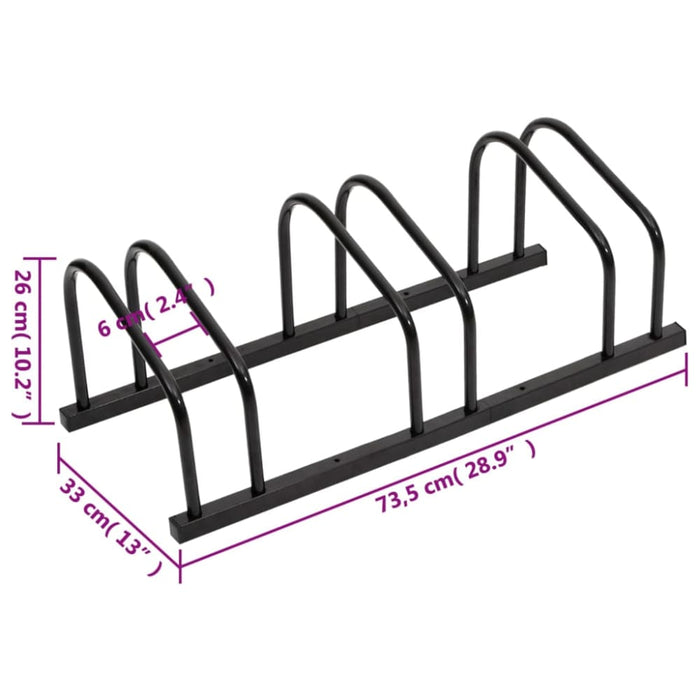 Bike Rack For 3 Bikes Black Steel Opaaxt