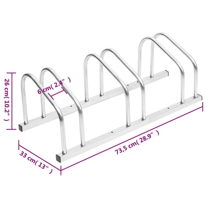 Bike Rack For 3 Bikes Galvanised Steel Opaaon