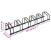 Bike Rack for 6 Bikes Black Steel Opaaxl