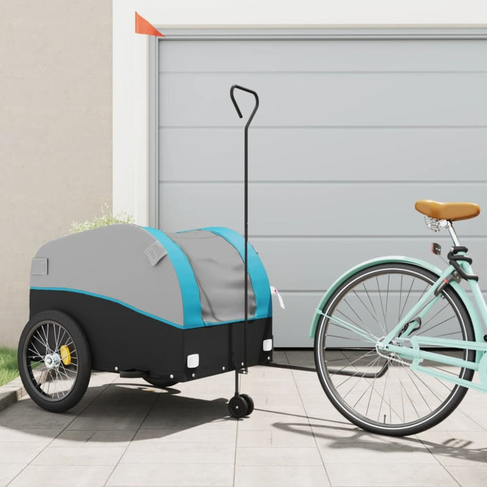 Bike Trailer Black and Blue 45 Kg Iron Kaopl