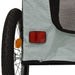 Dog Bike Trailer Black and Grey Oxford Fabric Iron Ktnlb