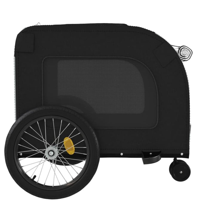 Dog Bike Trailer Black and Grey Oxford Fabric Iron Ktnlb