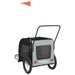 Dog Bike Trailer Black and Grey Oxford Fabric Iron Ktnlb