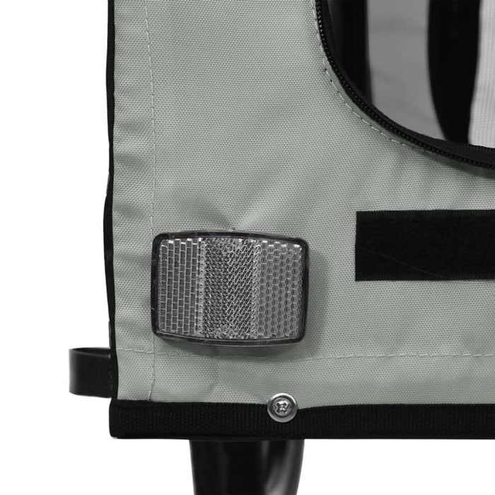 Dog Bike Trailer Black and Grey Oxford Fabric Iron Ktnno