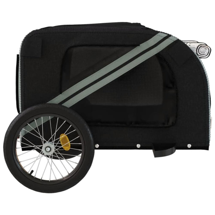 Dog Bike Trailer Black and Grey Oxford Fabric Iron Ktnno