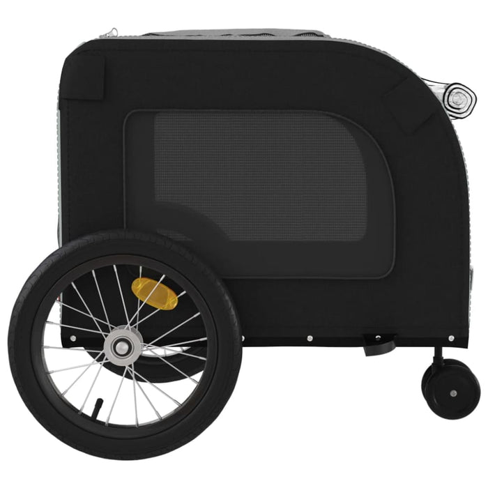Dog Bike Trailer Black and Grey Oxford Fabric Iron Ktnpt