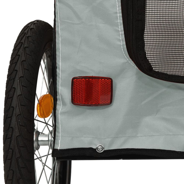 Dog Bike Trailer Black and Grey Oxford Fabric Iron Ktnpt