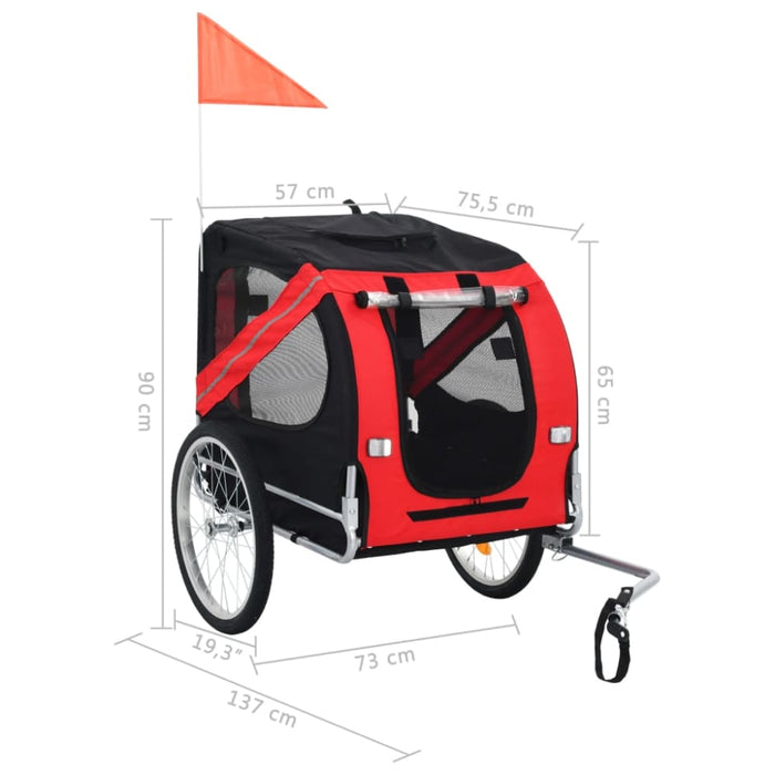 Dog Bike Trailer Red and Black Koill