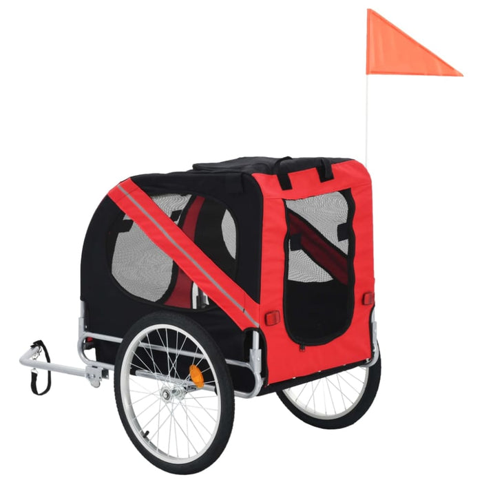 Dog Bike Trailer Red And Black Koill
