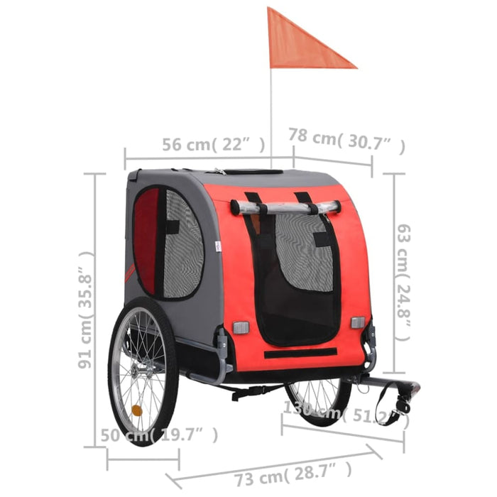 Dog Bike Trailer Red and Black Koilp