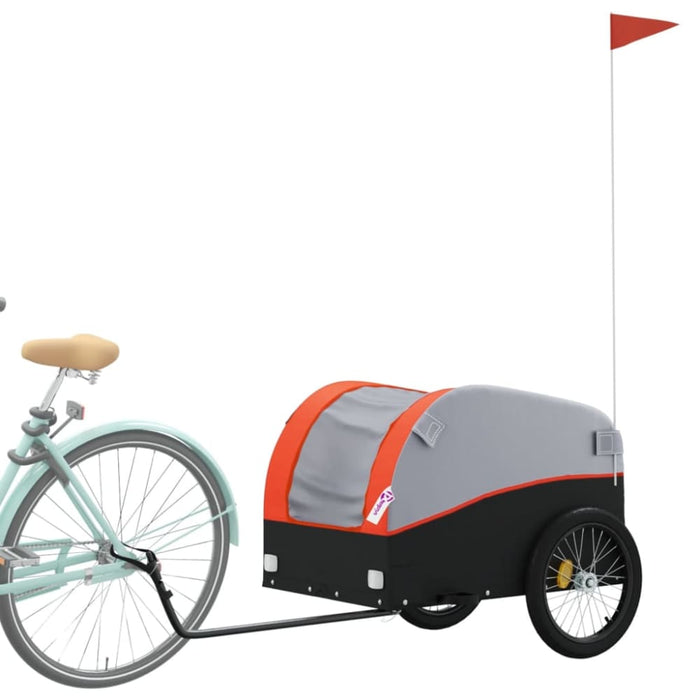 Bike Trailer Black and Orange 45 Kg Iron Kaoto
