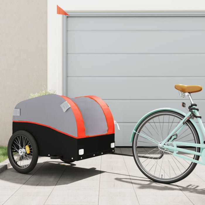 Bike Trailer Black and Orange 45 Kg Iron Kaoto