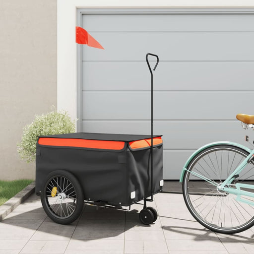 Bike Trailer Black and Orange 45 Kg Iron Kaoob