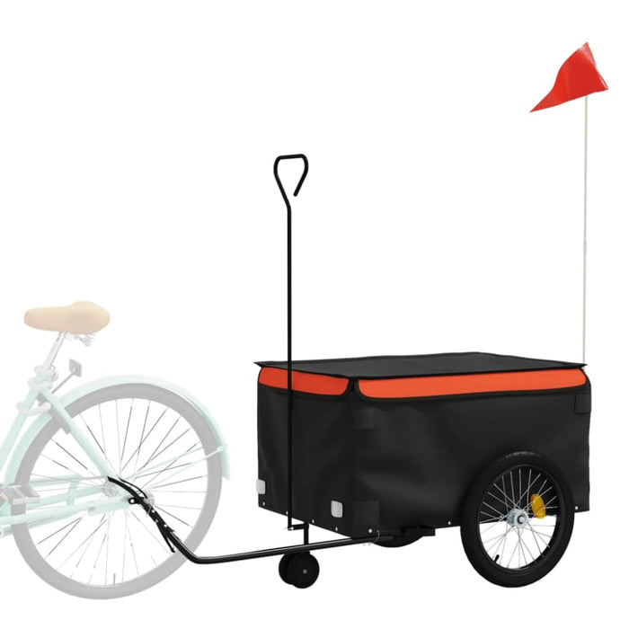 Bike Trailer Black and Orange 45 Kg Iron Kaoob