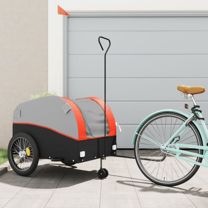 Bike Trailer Black and Orange 45 Kg Iron Kaopx