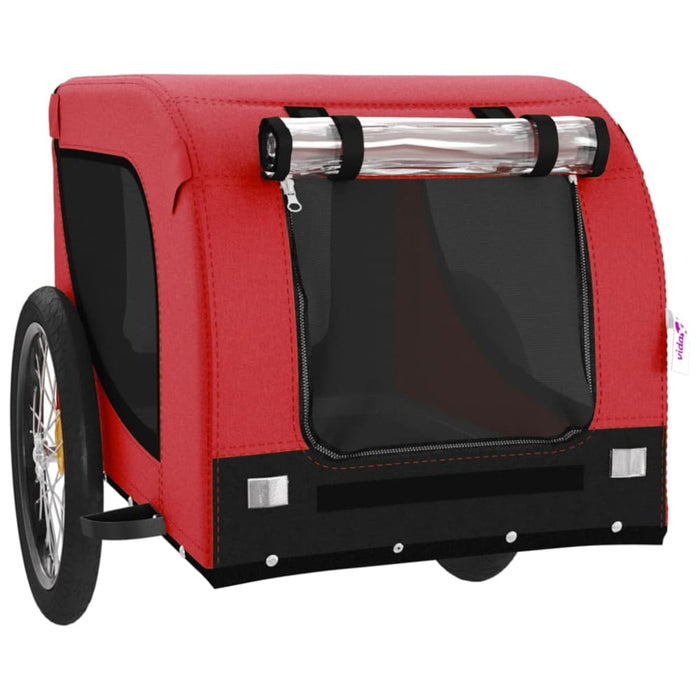Dog Bike Trailer Red And Black Oxford Fabric Iron Kabbl