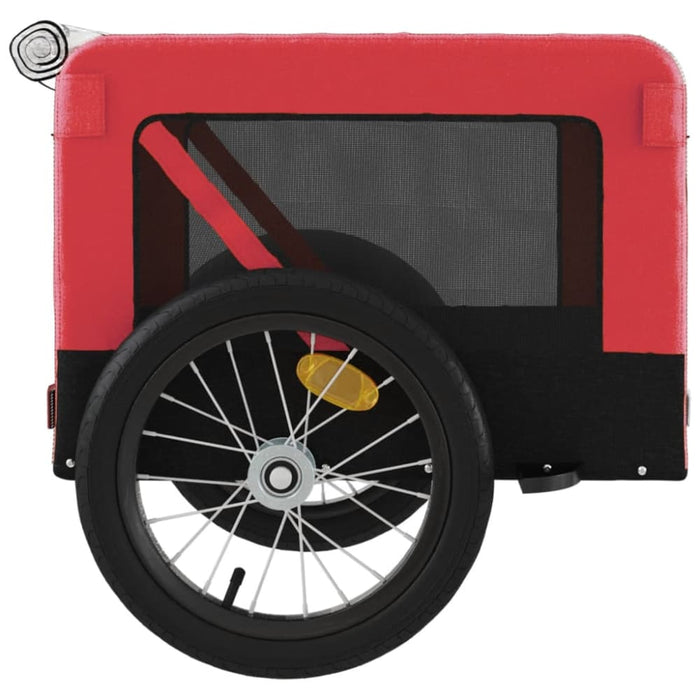Dog Bike Trailer Red And Black Oxford Fabric Iron Ktkop