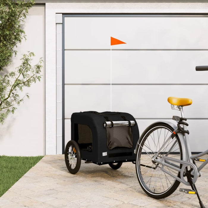 Dog Bike Trailer Black Oxford Fabric and Iron Ktntp