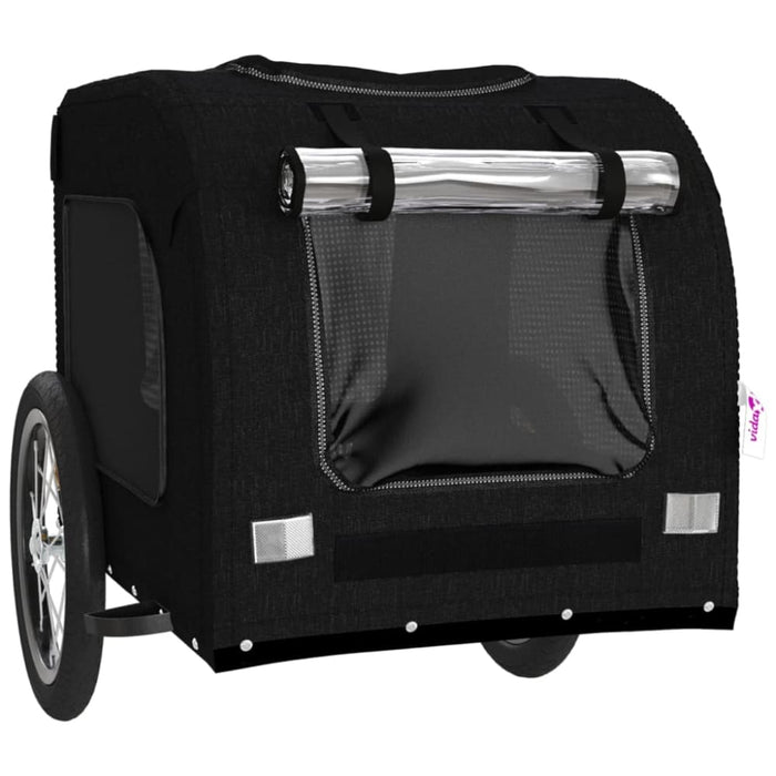 Dog Bike Trailer Black Oxford Fabric and Iron Ktntp