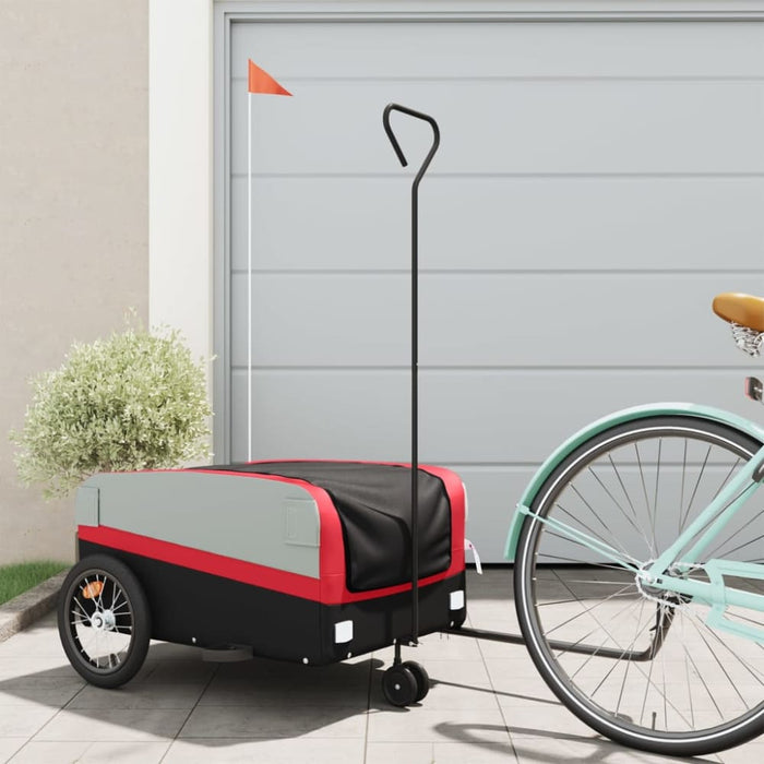 Bike Trailer Black and Red 45 Kg Iron Kablk