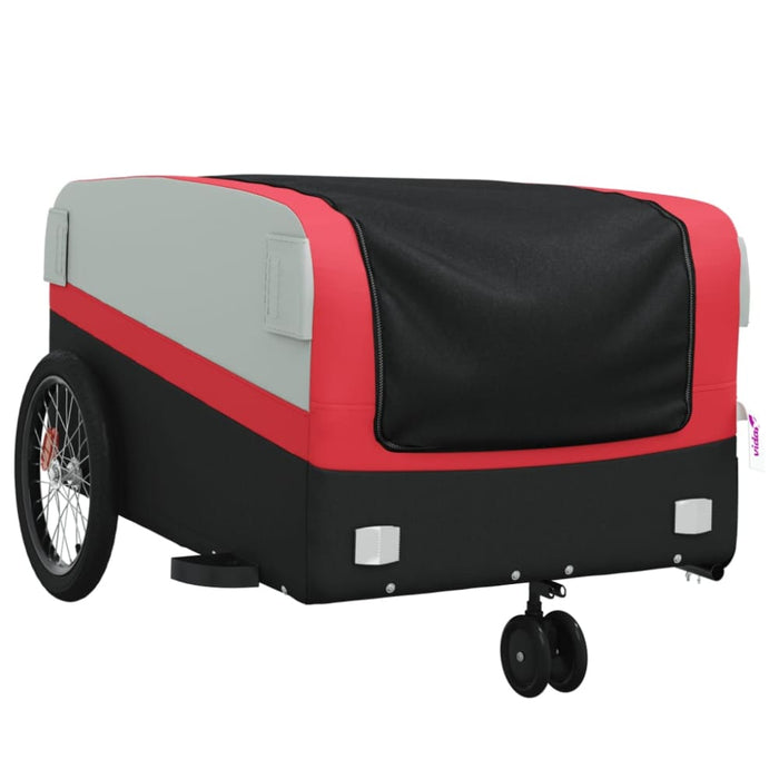 Bike Trailer Black and Red 45 Kg Iron Kablx