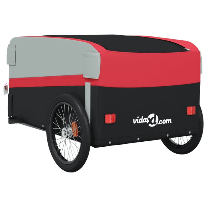 Bike Trailer Black and Red 45 Kg Iron Kablx