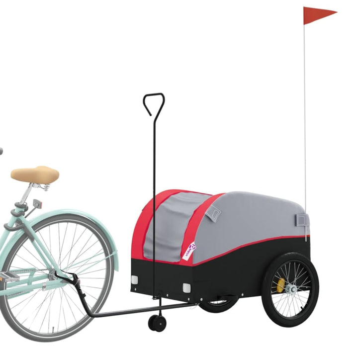 Bike Trailer Black and Red 45 Kg Iron Kaopt
