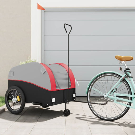 Bike Trailer Black and Red 45 Kg Iron Kaopt