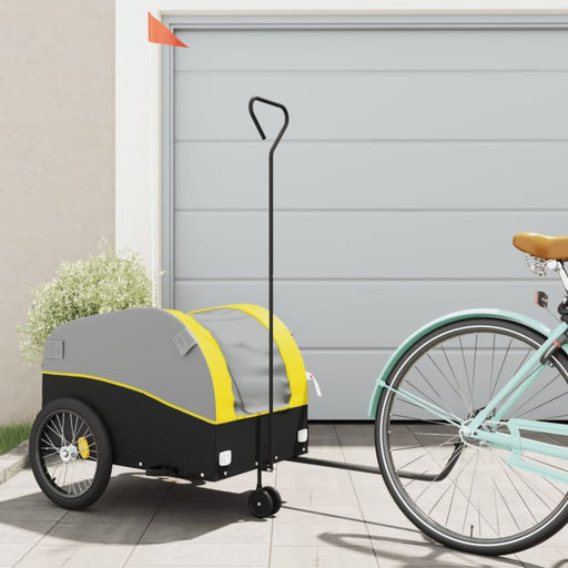 Bike Trailer Black and Yellow 45 Kg Iron Kaoan