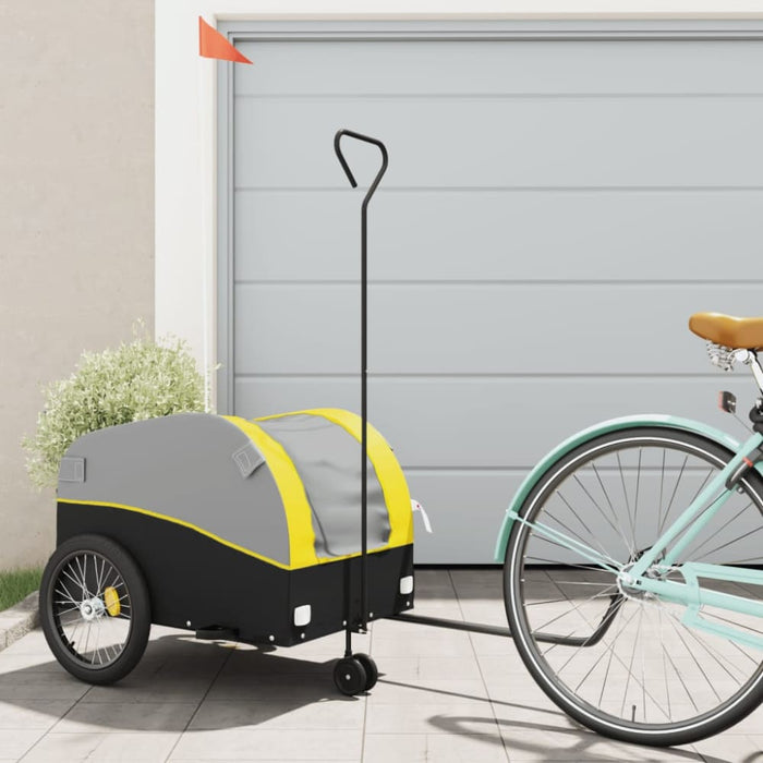 Bike Trailer Black and Yellow 45 Kg Iron Kaoan