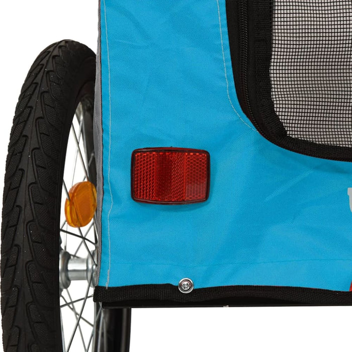 Dog Bike Trailer Blue And Grey Oxford Fabric Iron Ktnao