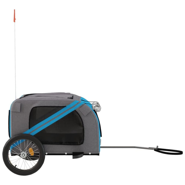 Dog Bike Trailer Blue and Grey Oxford Fabric Iron Ktnnt