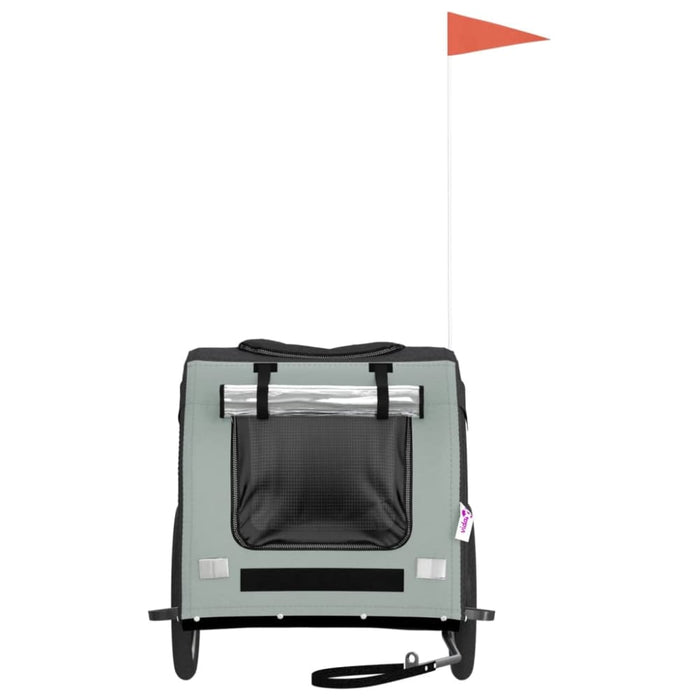 Dog Bike Trailer Grey and Black Oxford Fabric Iron Ktntk