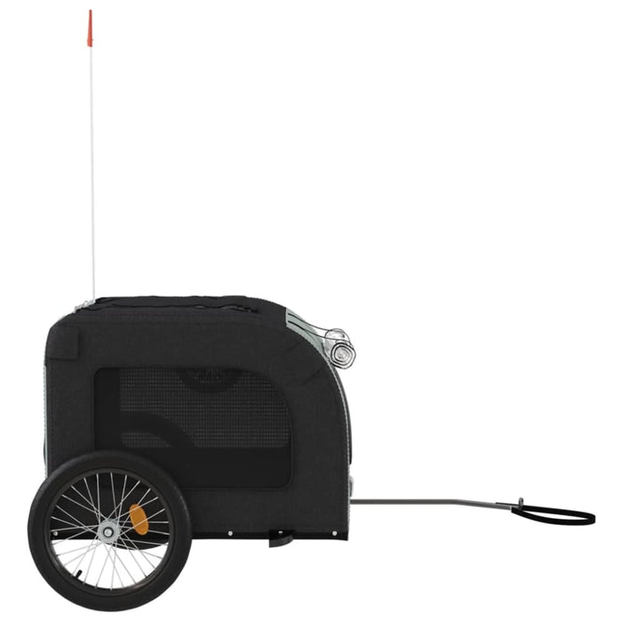 Dog Bike Trailer Grey and Black Oxford Fabric Iron Ktntk