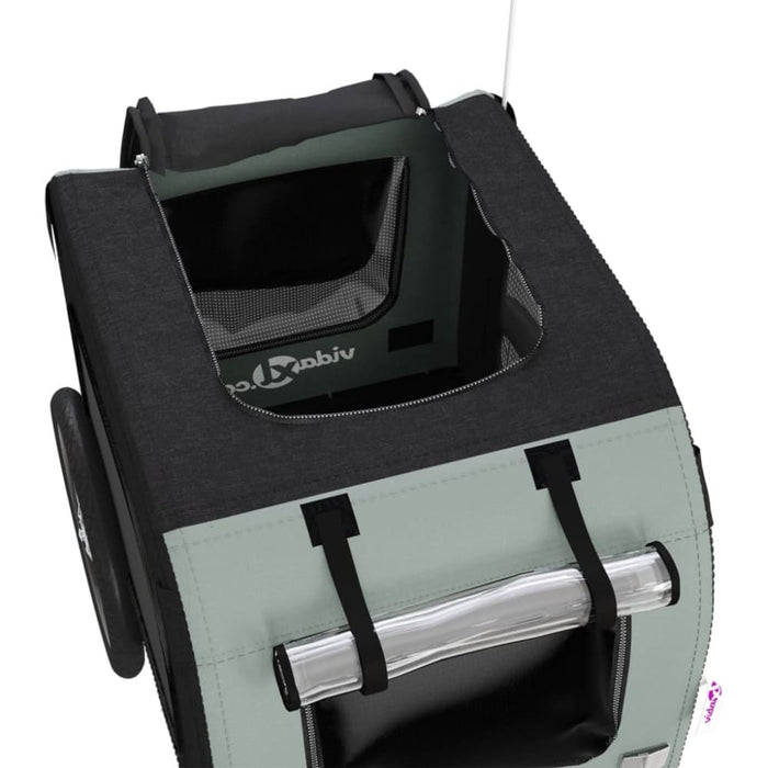Dog Bike Trailer Grey and Black Oxford Fabric Iron Ktntk
