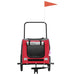 Dog Bike Trailer Red and Grey Oxford Fabric Iron Ktkbo