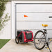 Dog Bike Trailer Red and Grey Oxford Fabric Iron Ktnnb