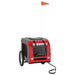 Dog Bike Trailer Red and Grey Oxford Fabric Iron Ktnto