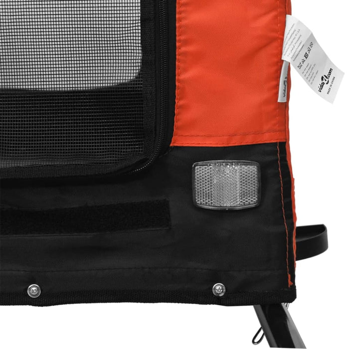 Dog Bike Trailer Orange and Black Oxford Fabric Iron Kabbp