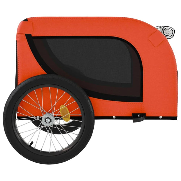 Dog Bike Trailer Orange and Black Oxford Fabric Iron Kabbp