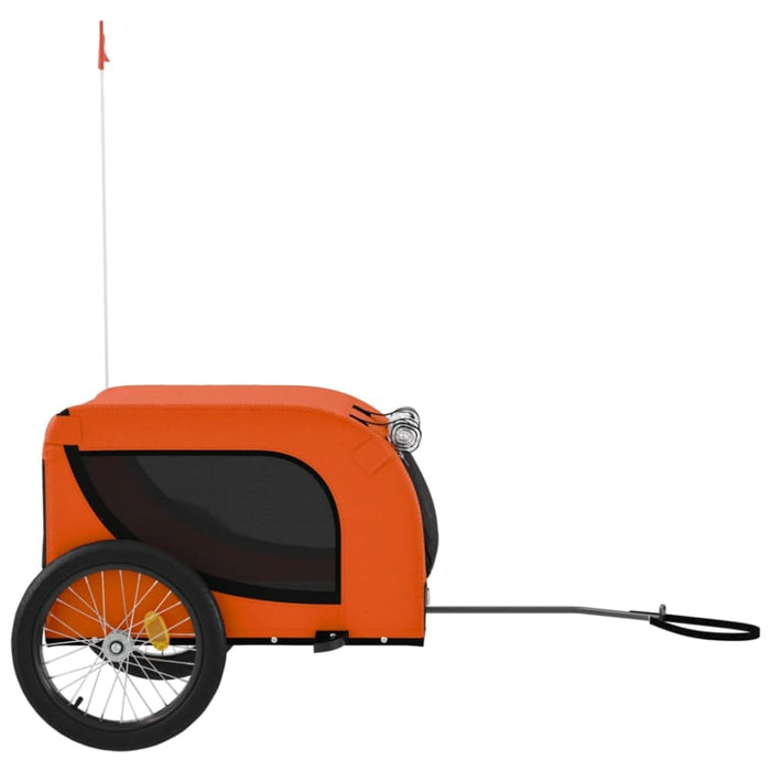 Dog Bike Trailer Orange and Black Oxford Fabric Iron Kabbp