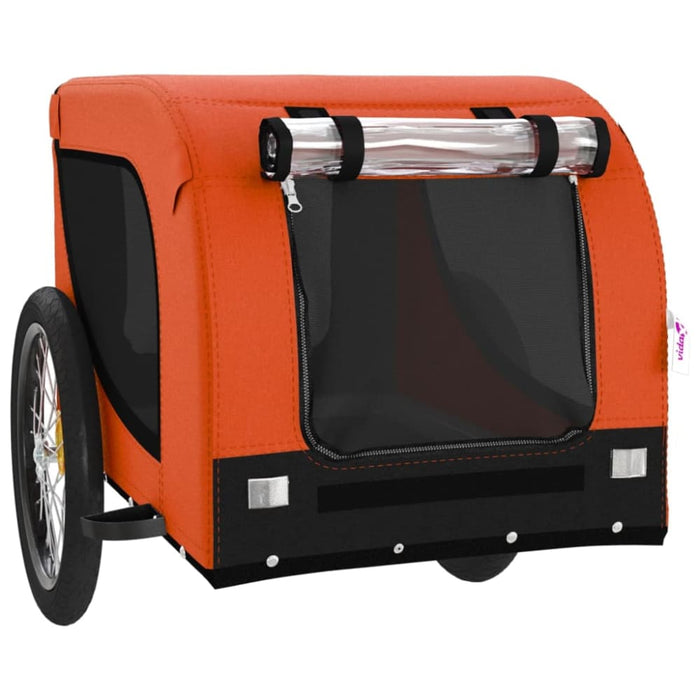Dog Bike Trailer Orange and Black Oxford Fabric Iron Kabbp