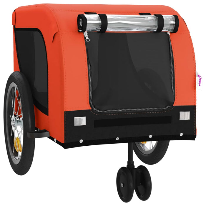 Dog Bike Trailer Orange And Black Oxford Fabric Iron Kabok